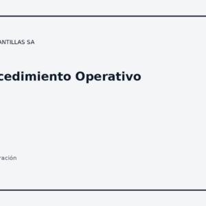 Procedimiento Operativo