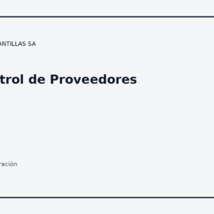 Control de Proveedores